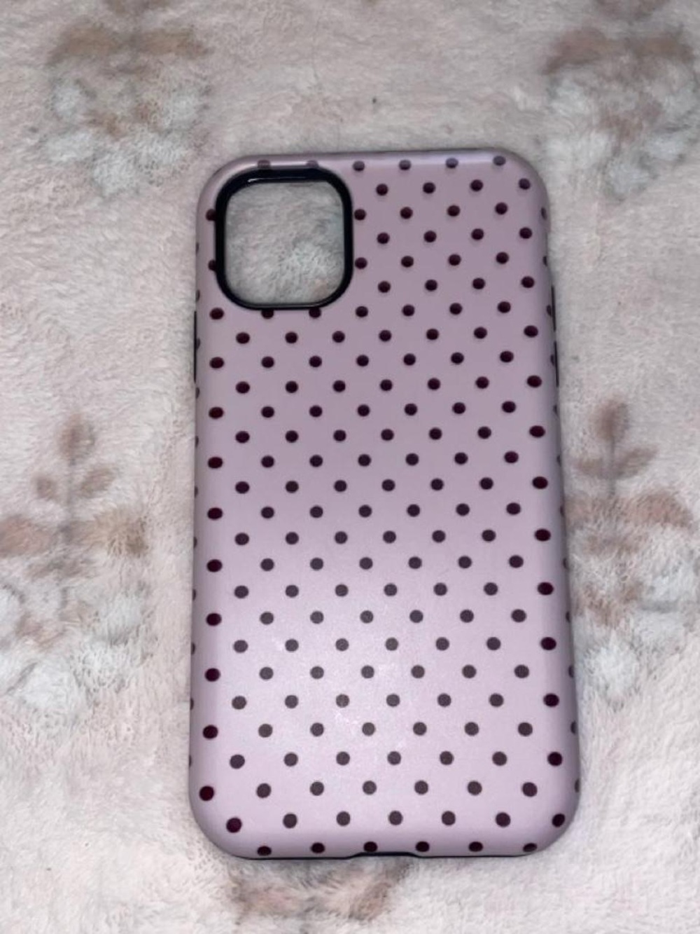 Polka Dot Protective Phone Case in Light Pink
